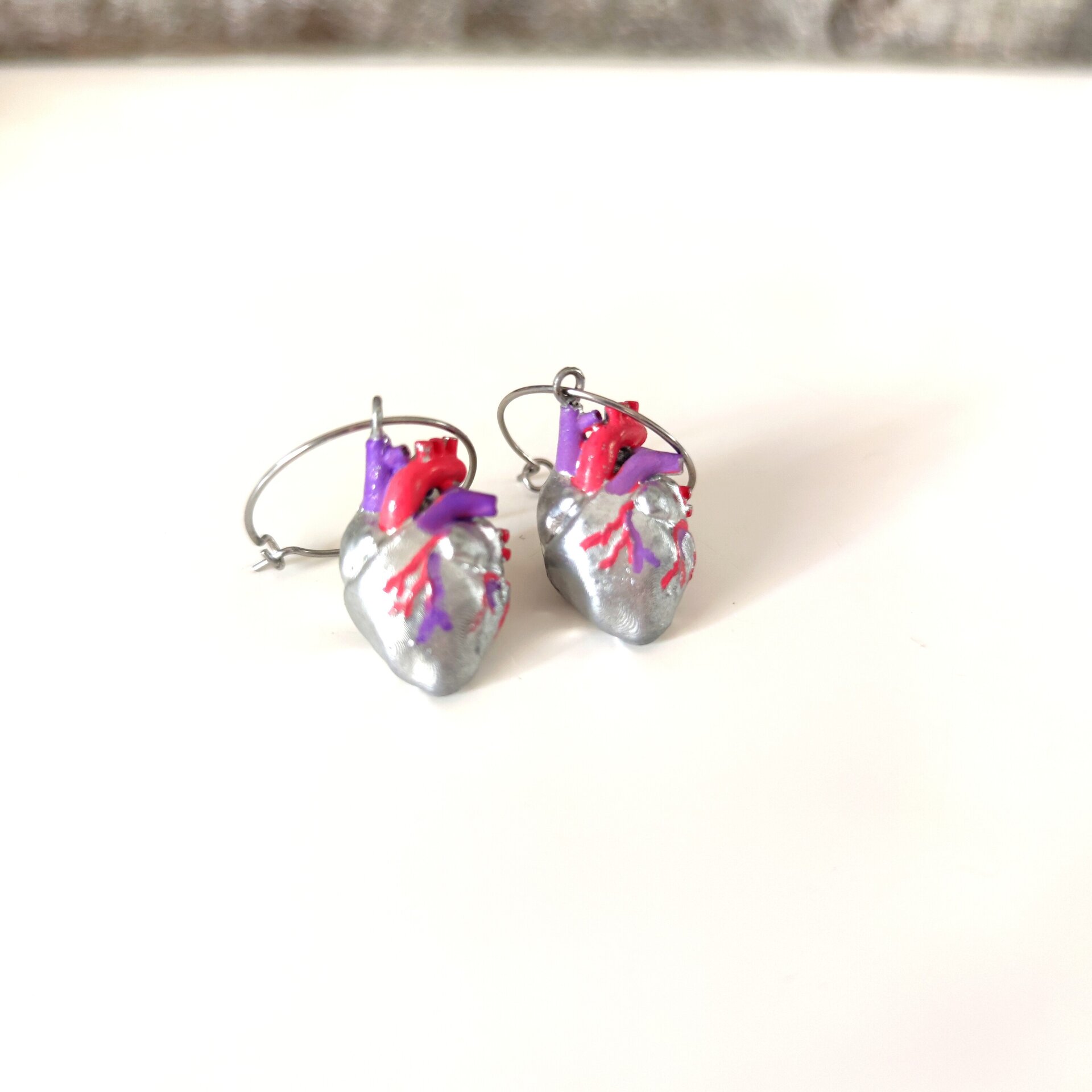 Pendientes corazón anatómico - 3